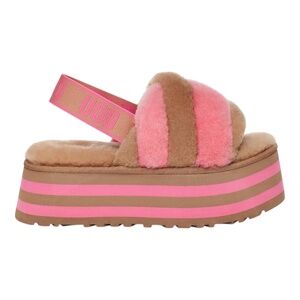 Ugg Disco Stripe Slide — Chestnut/Pink Rose Combo